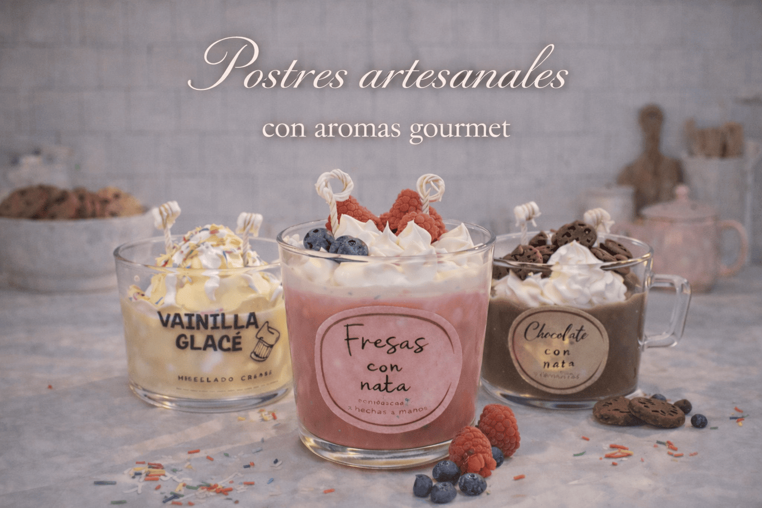 Banner velas postre