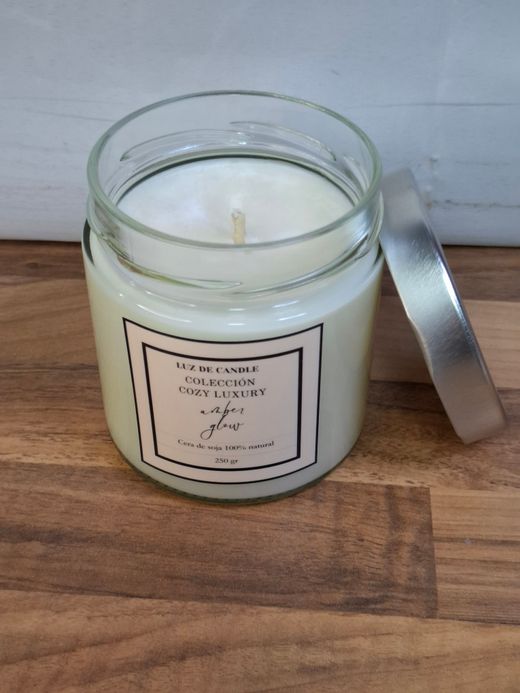 Amber Glow | Vela Aromática de Ámbar y Vainilla con Cera de Soja Natural
