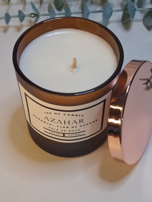 Azahar Vela Naranja y Flor de Azahar | Vela de Soja Natural | Luz de Candle