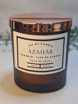 Azahar Vela Naranja y Flor de Azahar | Vela de Soja Natural | Luz de Candle
