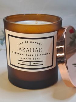 Azahar Vela Naranja y Flor de Azahar | Vela de Soja Natural | Luz de Candle