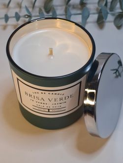 Brisa Verde Vela Té Verde y Jazmín | Vela de Soja Natural | Luz de Candle