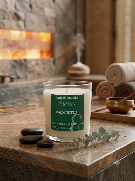 Calm Ritual | Vela Aloe Vera y Lavanda| 250 g - Cera de Soja Natural | Hotel & Spa