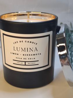 Lumina Vela Limón y Bergamota | Vela de Soja Natural | Luz de Candle