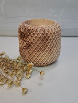 Vela de Cera de Soja con Diseño Natural y Aroma Relajante |  Luz de Candle l Diseño rombos