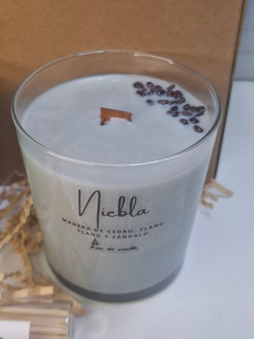 Pack de 4 Velas Artesanales Grandes con Aromaterapia | Mecha de Madera y Minerales Naturales