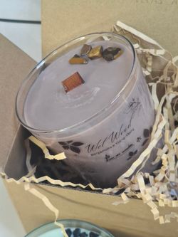 Pack de 4 Velas Artesanales Grandes con Aromaterapia | Mecha de Madera y Minerales Naturales