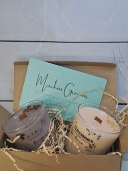 Pack de 4 Velas Artesanales Grandes con Aromaterapia | Mecha de Madera y Minerales Naturales