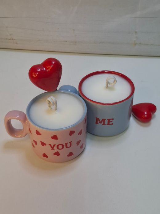 Pack Regalo Velas Artesanales de Cera de Soja – YOU & ME | Rosa y Vainilla