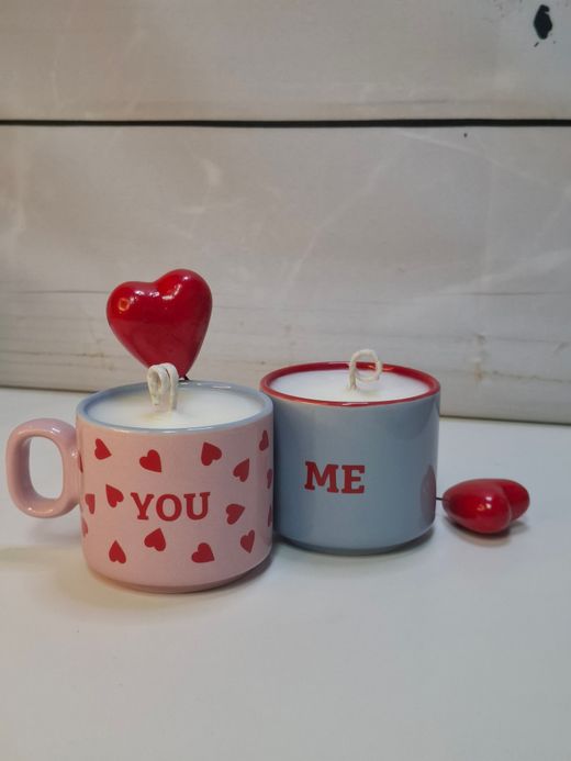 Pack Regalo Velas Artesanales de Cera de Soja – YOU & ME | Rosa y Vainilla