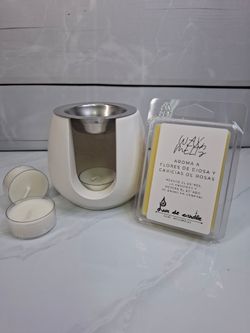 Quemador de Wax Melts Artesanal Blanco de Resina Ecológica – Pack Artesanal y Ecológico