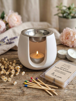 Quemador de Wax Melts Artesanal Blanco de Resina Ecológica – Pack Artesanal y Ecológico