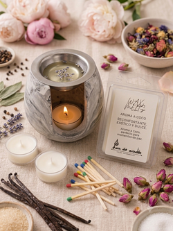 Quemador de Wax Melts Artesanal Color Mármol de Resina Ecológica – Pack Artesanal y Ecológico