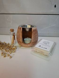 Quemador de Wax Melts Artesanal de Resina Ecológica con Vela de Soja – Pack Completo