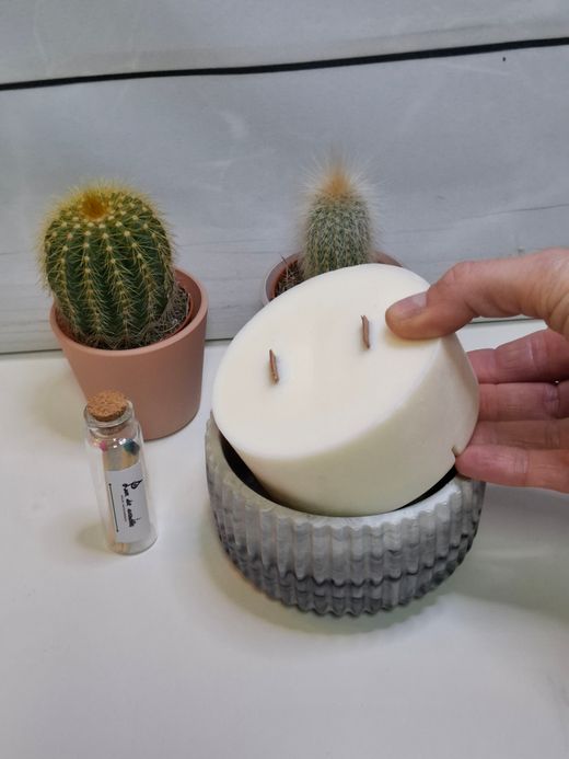 Recambio de vela ecológica de cera de soja | Vela reutilizable con mechas de madera