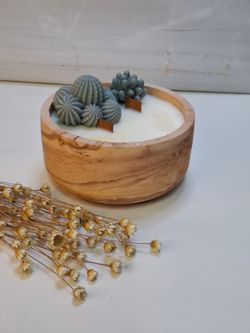 Vela Artesanal de Cera de Soja Ecológica en Recipiente de Resina Color Terracota