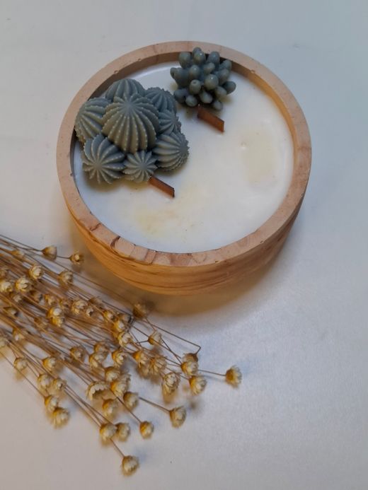 Vela Artesanal de Cera de Soja Ecológica en Recipiente de Resina Color Terracota