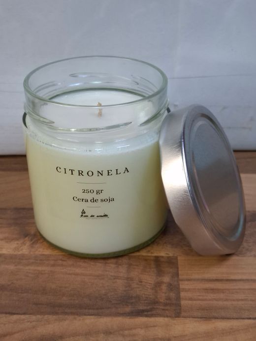 Vela Artesanal de Citronela | Cera de Soja 100% Natural | Antimosquitos