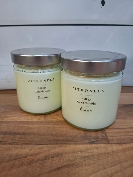 Vela Artesanal de Citronela | Cera de Soja 100% Natural | Antimosquitos