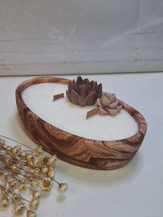 Vela artesanal de Cera de Soja y Aromas Naturales  | Luz de Candle  | Ovalada pequeña