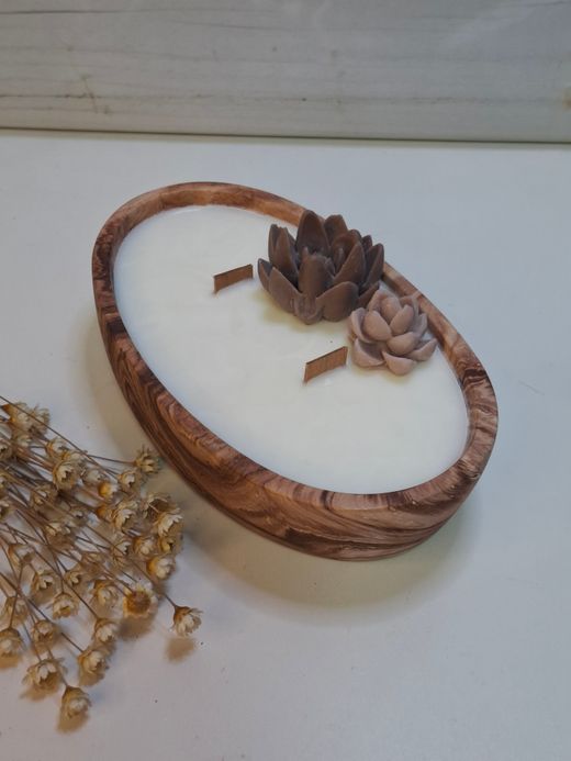 Vela artesanal de Cera de Soja y Aromas Naturales  | Luz de Candle  | Ovalada pequeña