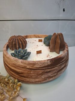 Vela Artesanal Ecológica de Soja en Recipiente de Resina Natural | Luz Orgánica
