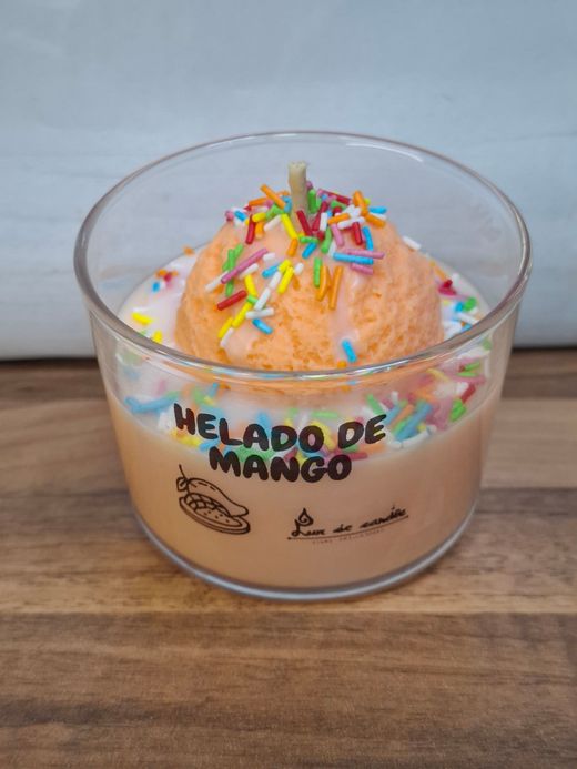 Velas Helado Artesanales | Cera de Soja 100% Natural | Limón, Mango, Frutos del Bosque y Chocolate