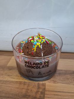 Velas Helado Artesanales | Cera de Soja 100% Natural | Limón, Mango, Frutos del Bosque y Chocolate
