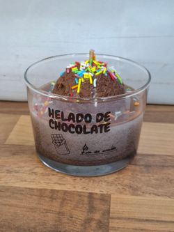 Velas Helado Artesanales | Cera de Soja 100% Natural | Limón, Mango, Frutos del Bosque y Chocolate