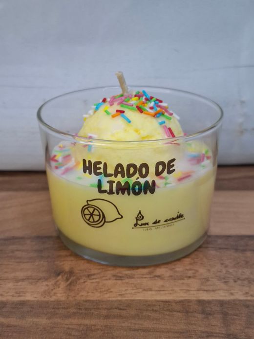 Velas Helado Artesanales | Cera de Soja 100% Natural | Limón, Mango, Frutos del Bosque y Chocolate