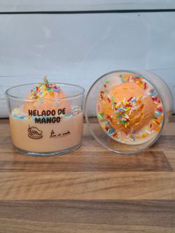 Velas Helado Artesanales | Cera de Soja 100% Natural | Limón, Mango, Frutos del Bosque y Chocolate