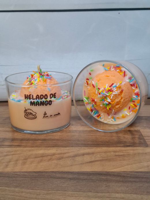 Velas Helado Artesanales | Cera de Soja 100% Natural | Limón, Mango, Frutos del Bosque y Chocolate