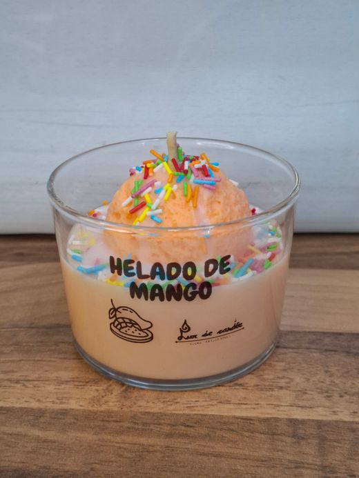 Velas Helado Artesanales | Cera de Soja 100% Natural | Limón, Mango, Frutos del Bosque y Chocolate