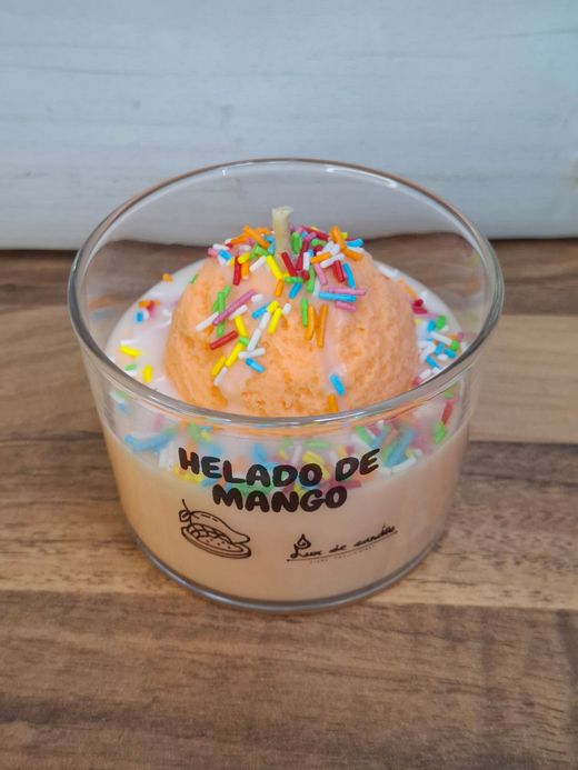 Velas Helado Artesanales | Cera de Soja 100% Natural | Limón, Mango, Frutos del Bosque y Chocolate