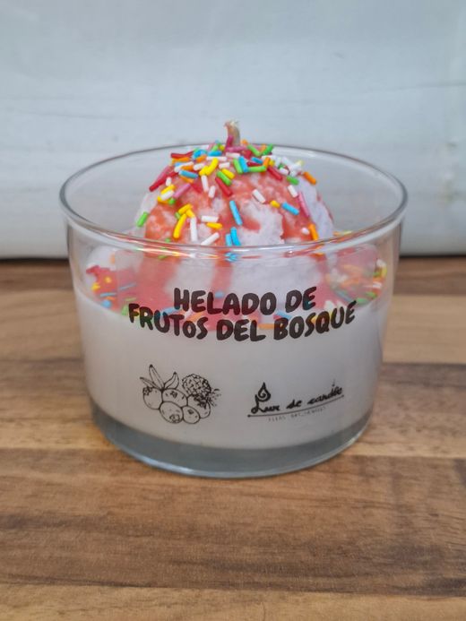 Velas Helado Artesanales | Cera de Soja 100% Natural | Limón, Mango, Frutos del Bosque y Chocolate