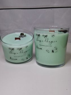 Vela "Bosque Mágico" en vaso de cristal con decoración natural