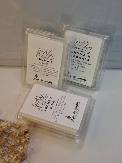 Tabletas de Wax Melt 100% Cera de Soja Ecológica – Aromáticas y Duraderas