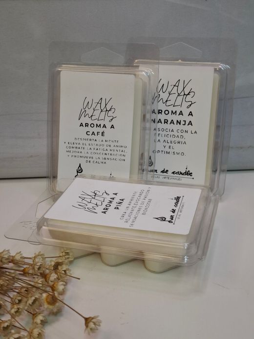 Tabletas de Wax Melt 100% Cera de Soja Ecológica – Aromáticas y Duraderas