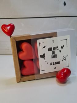 Wax Melts de Corazón Rojos con Aromas a Elegir + Velas de Té y Cerillas
