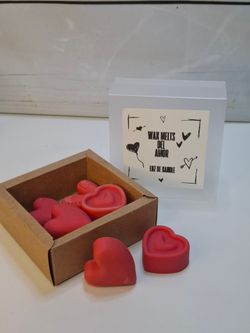 Wax Melts de Corazón Rojos con Aromas a Elegir + Velas de Té y Cerillas