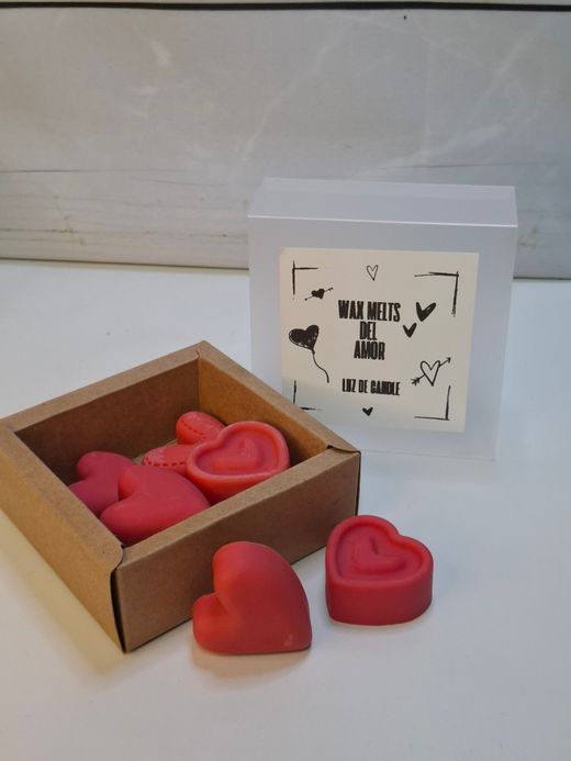 Wax Melts de Corazón Rojos con Aromas a Elegir + Velas de Té y Cerillas