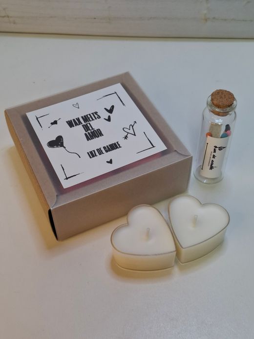 Wax Melts de Corazón Rojos con Aromas a Elegir + Velas de Té y Cerillas